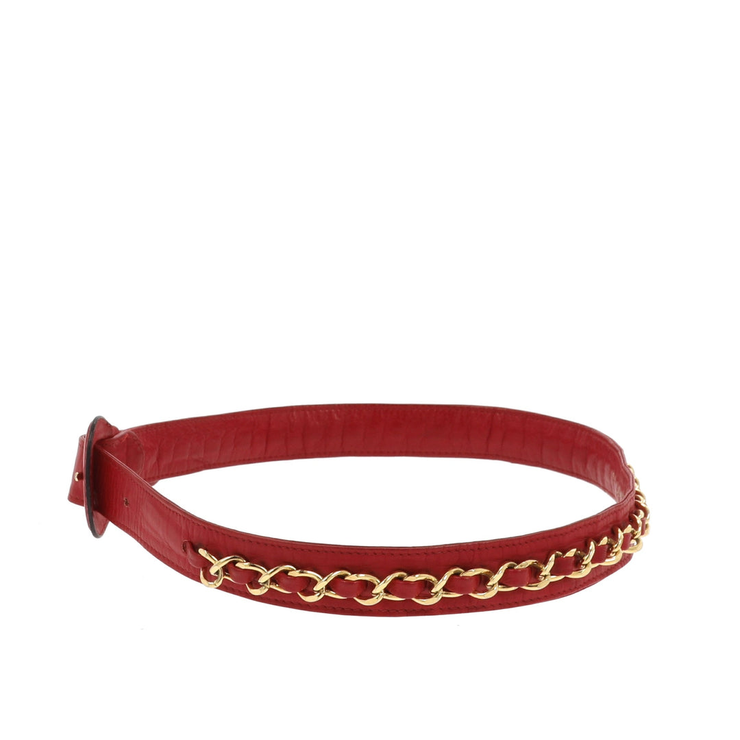 Chanel Belt in Red Leather