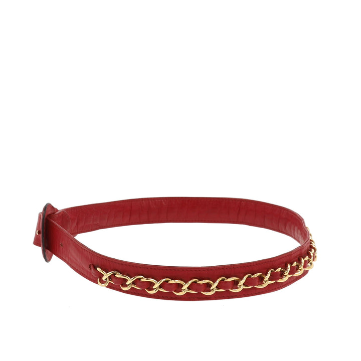 Chanel Belt in Red Leather