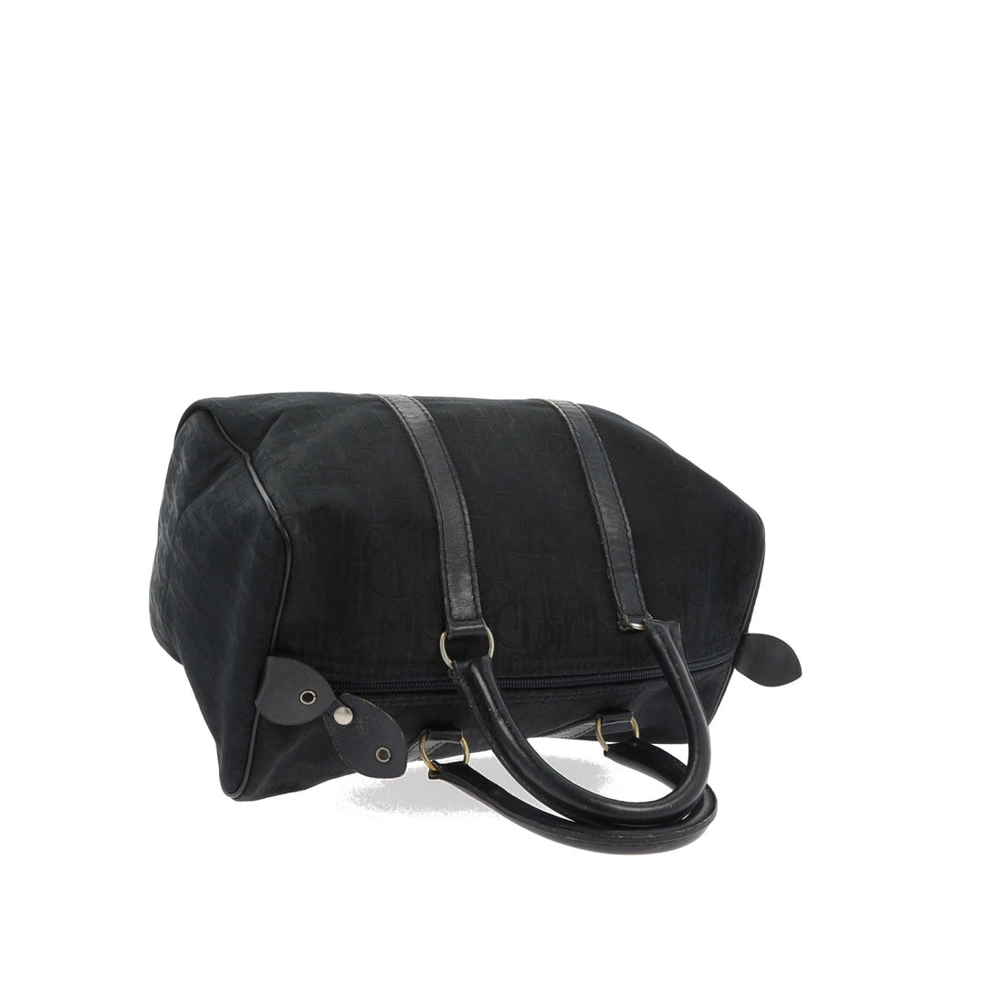 CHRISTIAN Top quality Dior Bowling Handbag in Blue Fabric