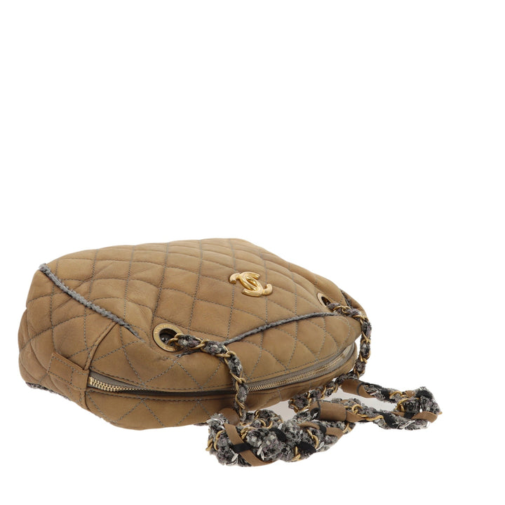 Top Quality Chanel Camera Shoulder Bag in Beige Leather