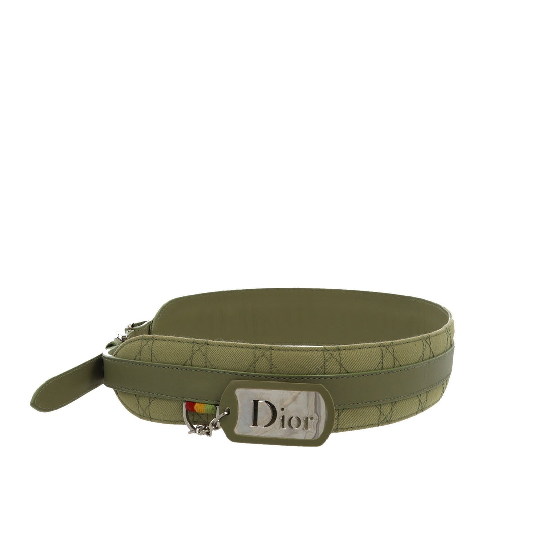 CHRISTIAN Top quality Dior Belt in Green Fabric