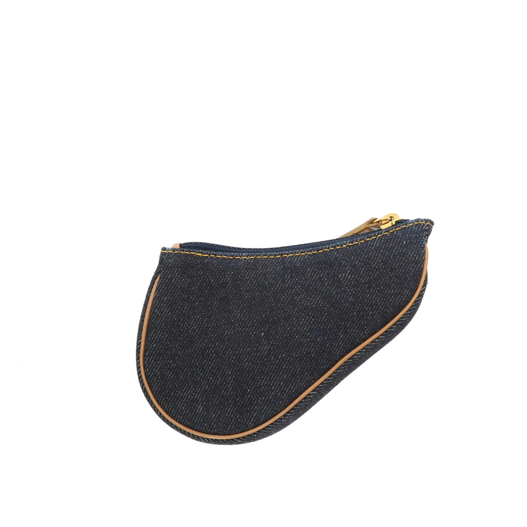 CHRISTIAN Top quality Dior Saddle Wallet in Blue Denim/Jeans
