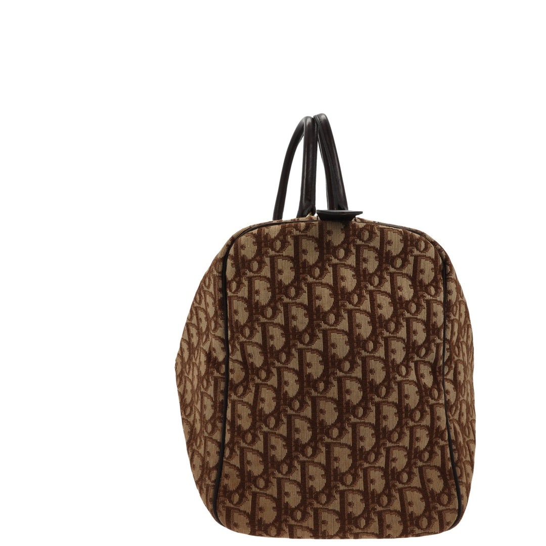 CHRISTIAN Top quality Dior Bowling Handbag in Beige Fabric