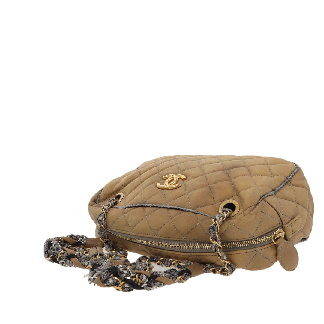 Top Quality Chanel Camera Shoulder Bag in Beige Leather