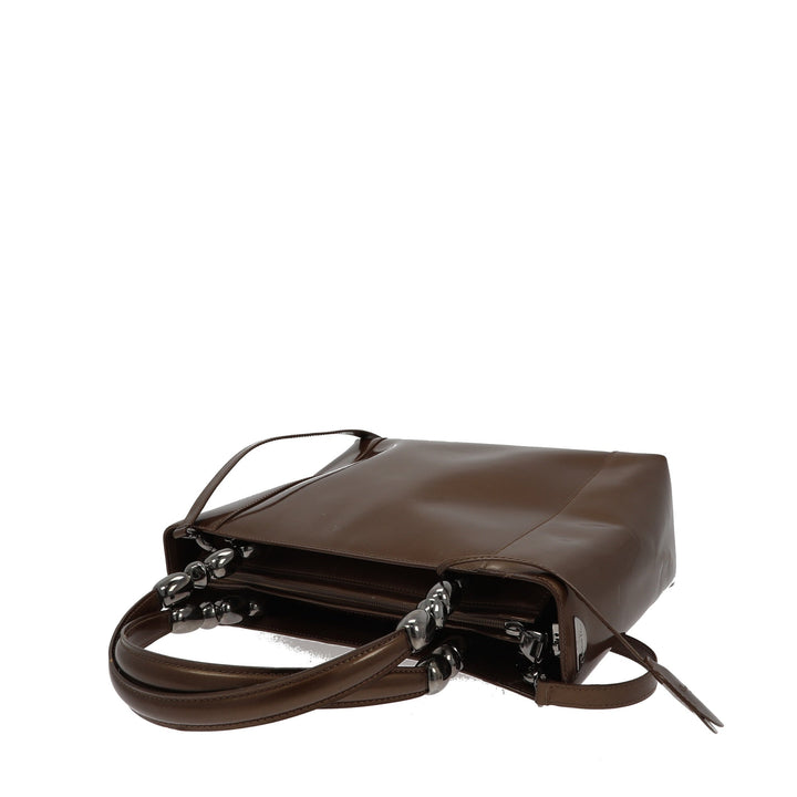CHRISTIAN Top quality Dior Malice Handbag in Brown Leather