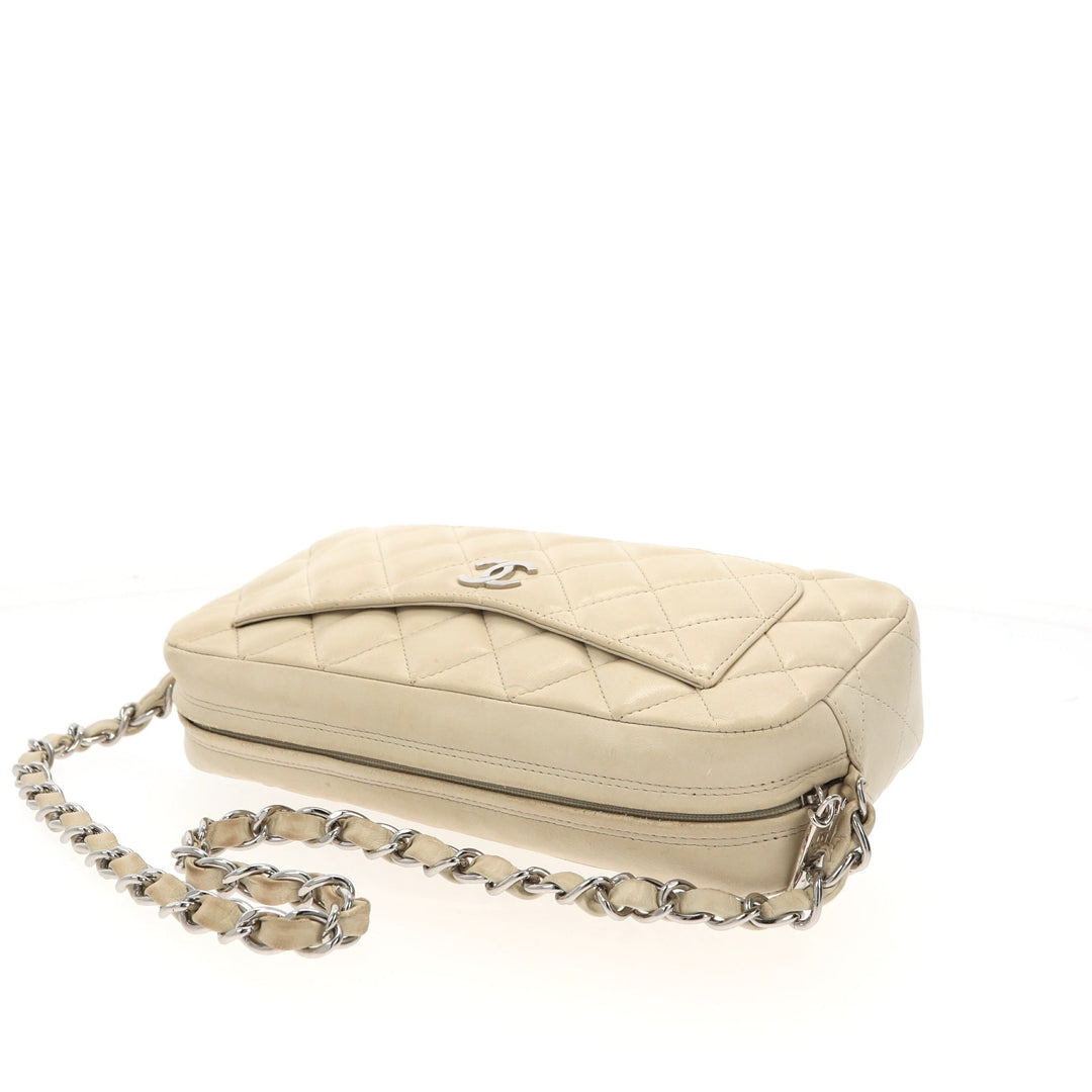 Top Quality Chanel Camera Shoulder Bag in Beige Leather
