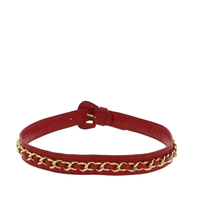 Chanel Belt in Red Leather