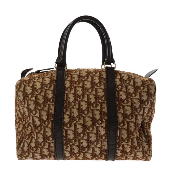 CHRISTIAN Top quality Dior Bowling Handbag in Beige Fabric