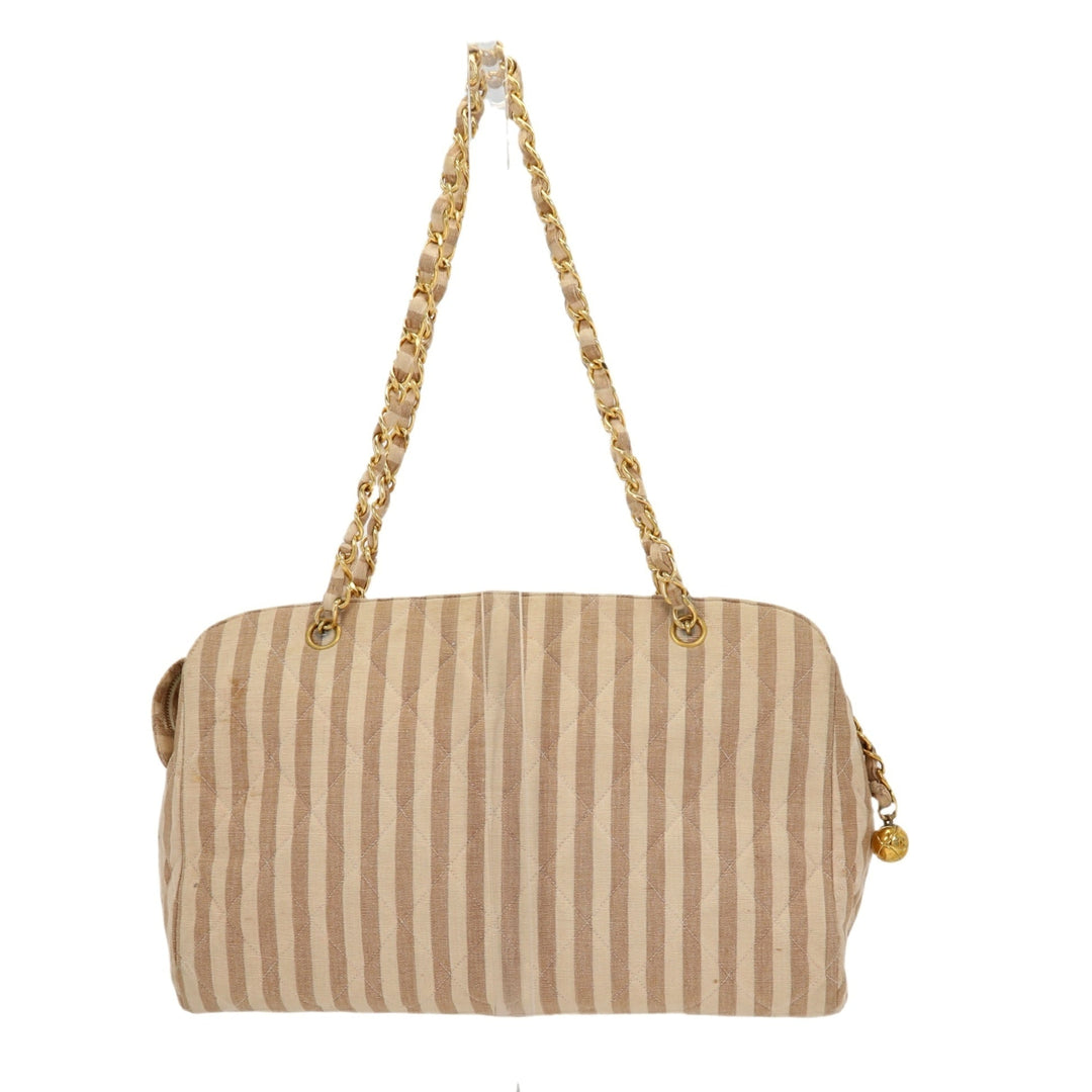 Chanel Shoulder Bag in Beige Fabric