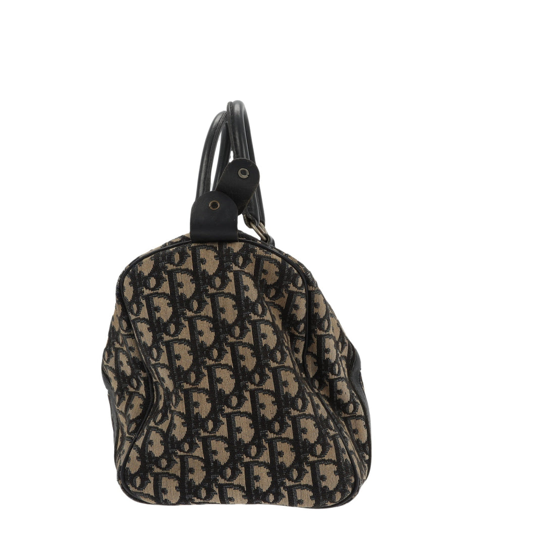 CHRISTIAN Top quality Dior Bowling Handbag in Blue Fabric