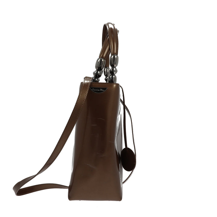 CHRISTIAN Top quality Dior Malice Handbag in Brown Leather