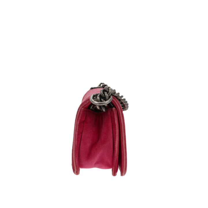 Chanel Boy Shoulder Bag in Pink Velvet