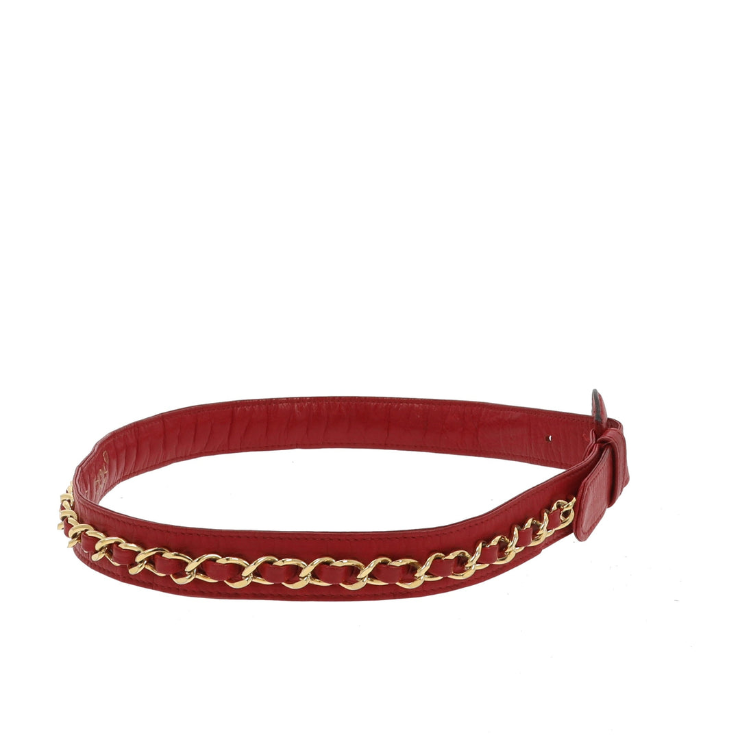 Chanel Belt in Red Leather