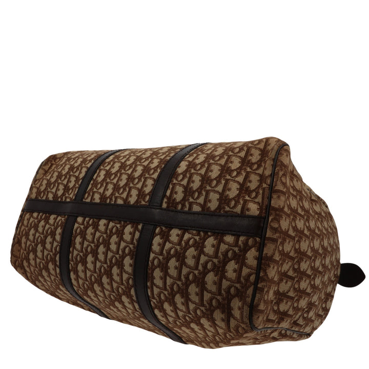 CHRISTIAN Top quality Dior Bowling Handbag in Beige Fabric