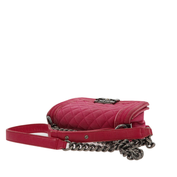 Chanel Boy Shoulder Bag in Pink Velvet