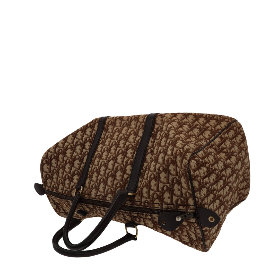 CHRISTIAN Top quality Dior Bowling Handbag in Beige Fabric