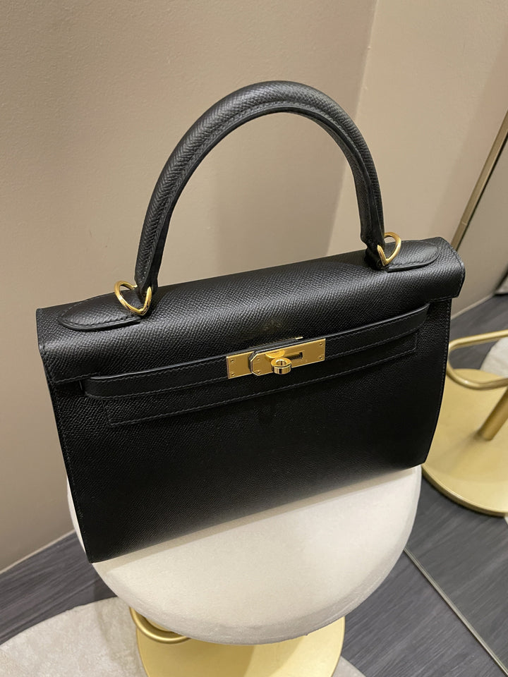 Top quality Hermes Kelly Sellier 28 Black Epsom