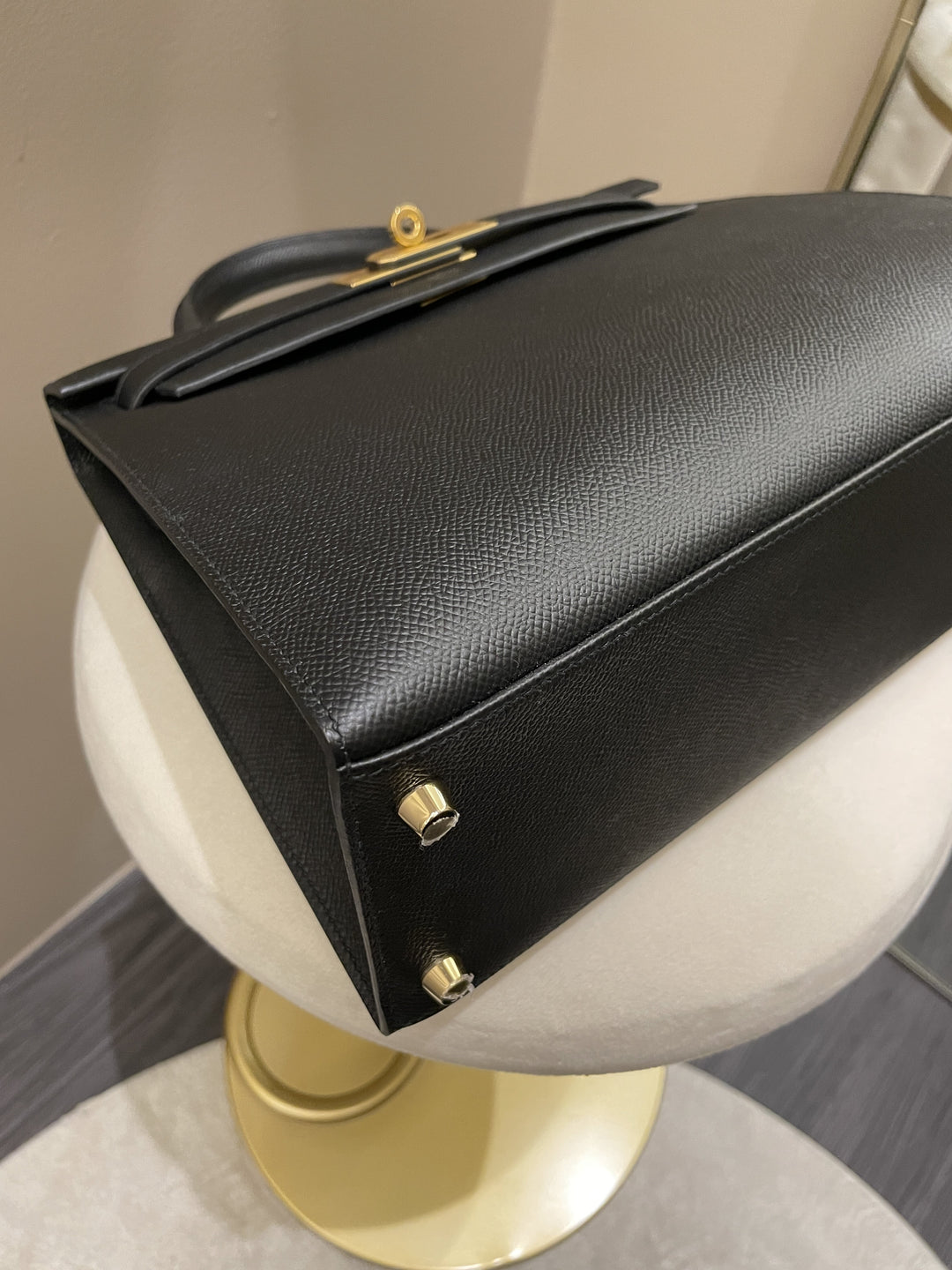 Top quality Hermes Kelly Sellier 28 Black Epsom