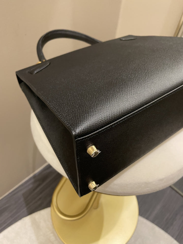 Top quality Hermes Kelly Sellier 28 Black Epsom