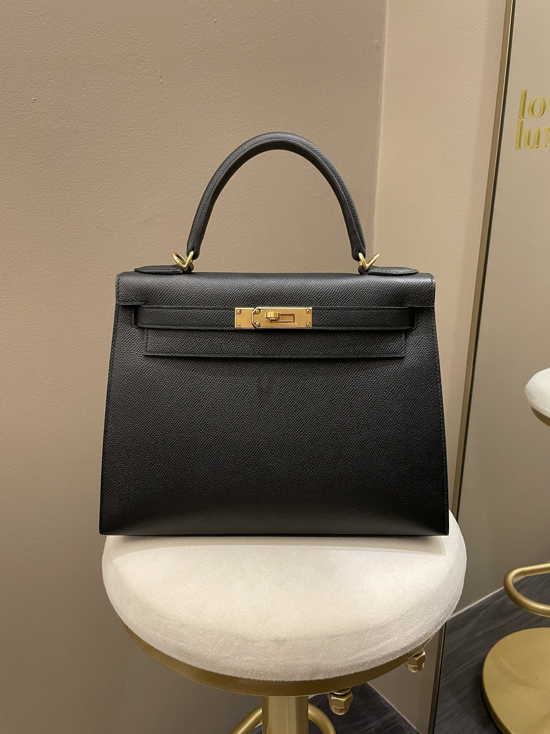 Top quality Hermes Kelly Sellier 28 Black Epsom