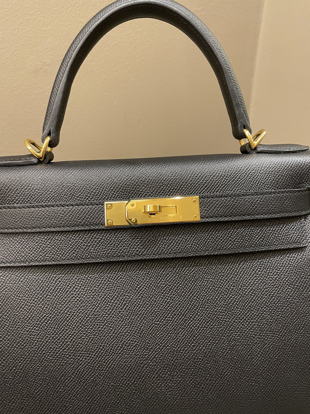 Top quality Hermes Kelly Sellier 28 Black Epsom