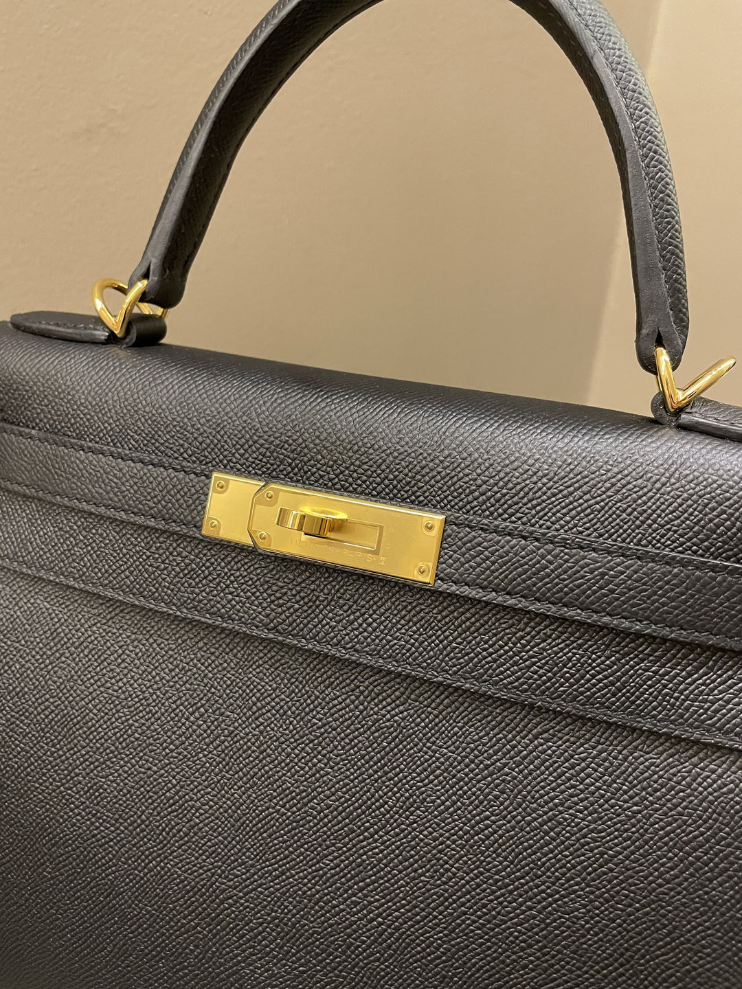 Top quality Hermes Kelly Sellier 28 Black Epsom