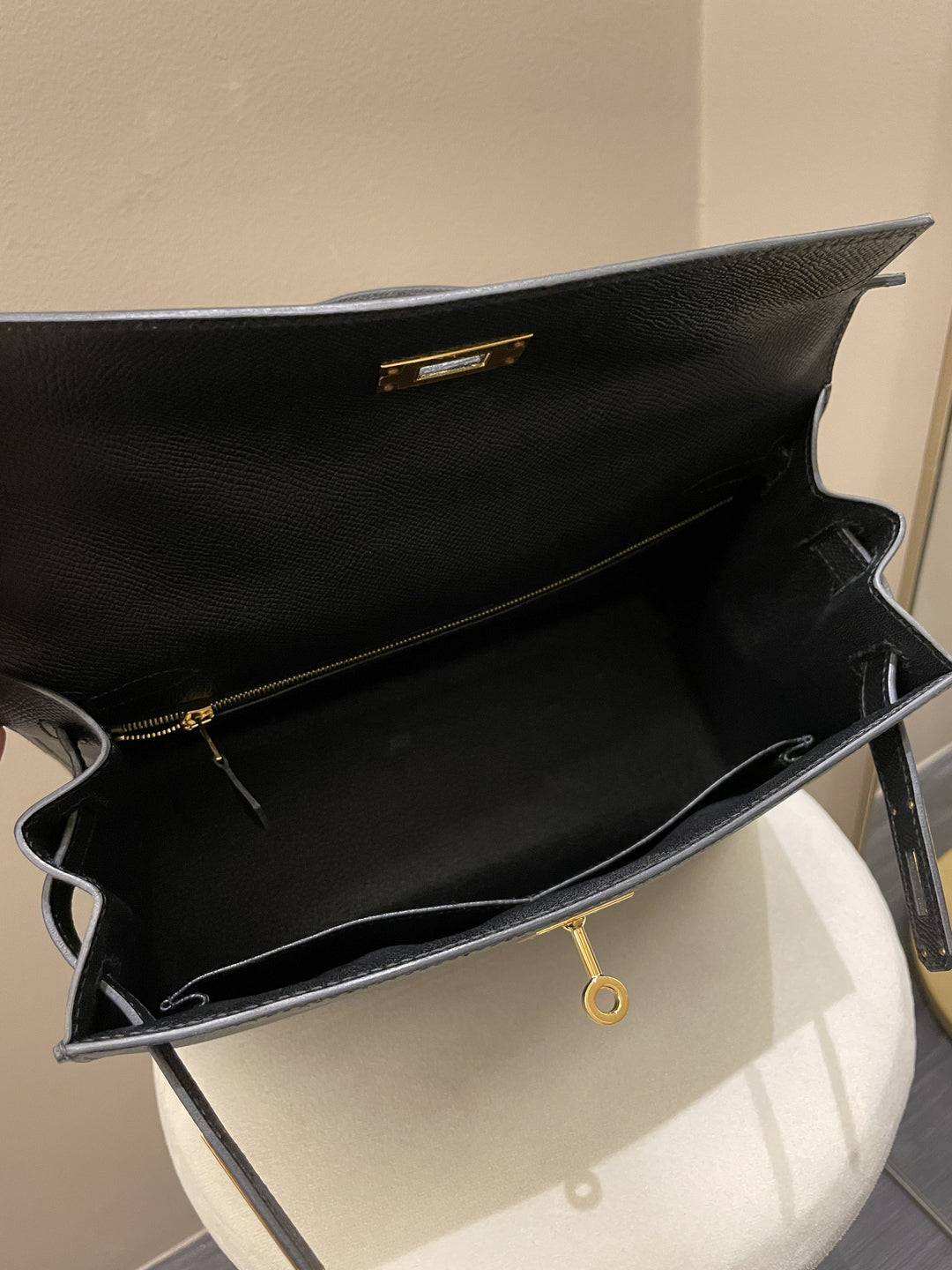 Top quality Hermes Kelly Sellier 28 Black Epsom