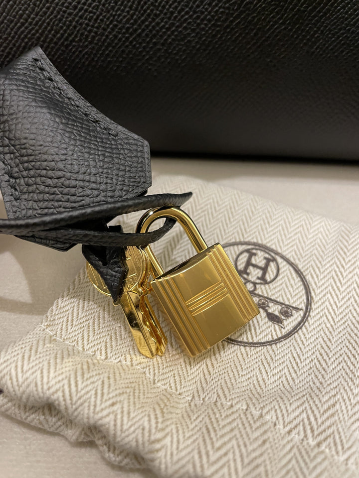 Top quality Hermes Kelly Sellier 28 Black Epsom