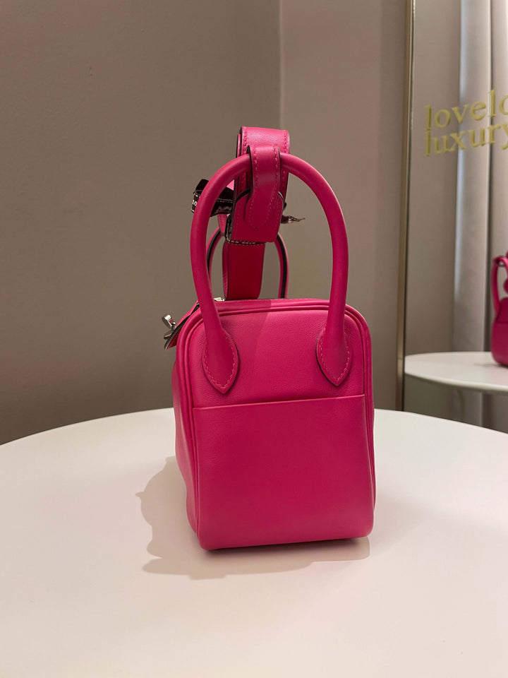 Top quality Hermes Mini Lindy Rose Mexico / Rouge Pigment Swift