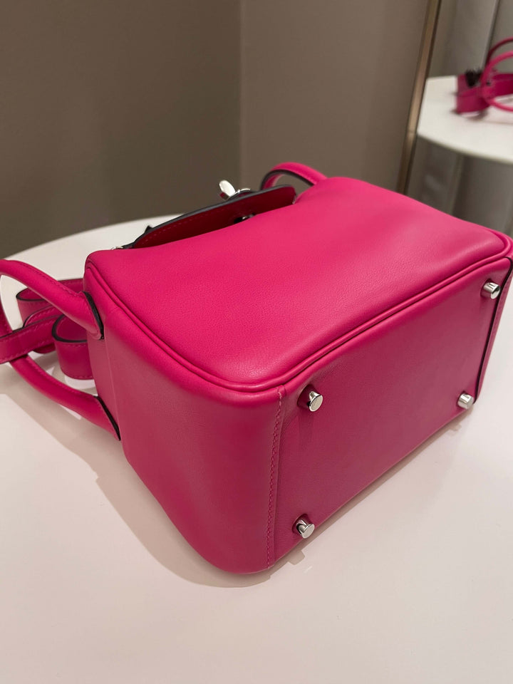 Top quality Hermes Mini Lindy Rose Mexico / Rouge Pigment Swift