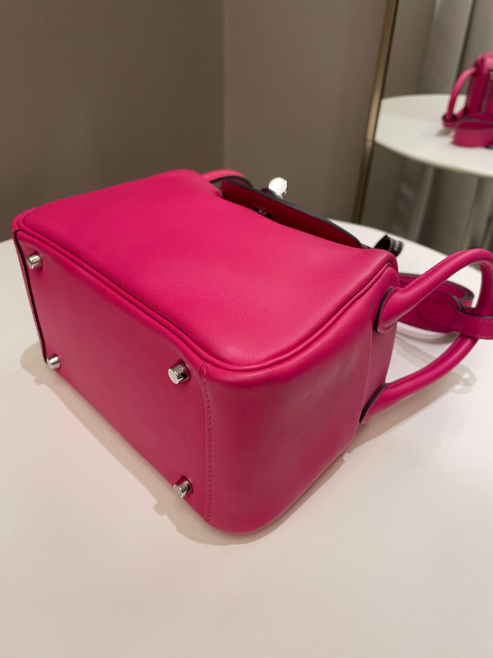 Top quality Hermes Mini Lindy Rose Mexico / Rouge Pigment Swift