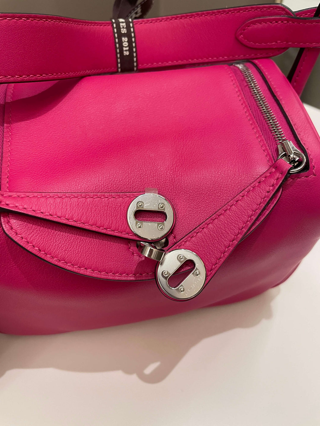 Top quality Hermes Mini Lindy Rose Mexico / Rouge Pigment Swift