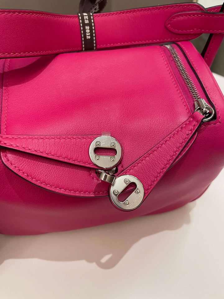 Top quality Hermes Mini Lindy Rose Mexico / Rouge Pigment Swift