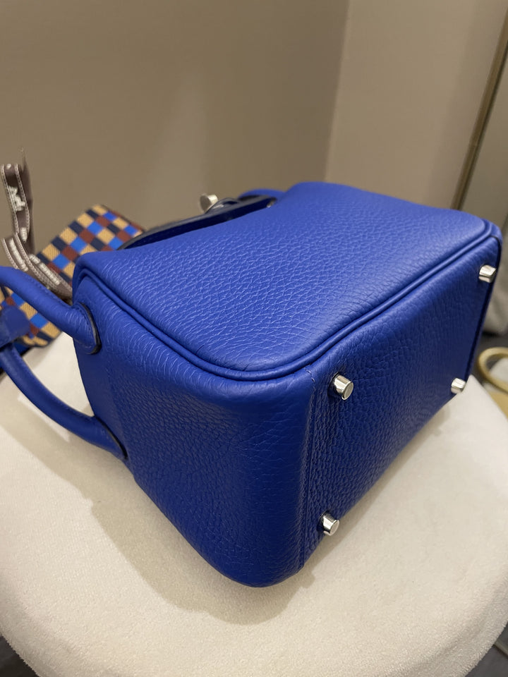 Top quality Hermes Mini Lindy Blue Royal Clemence