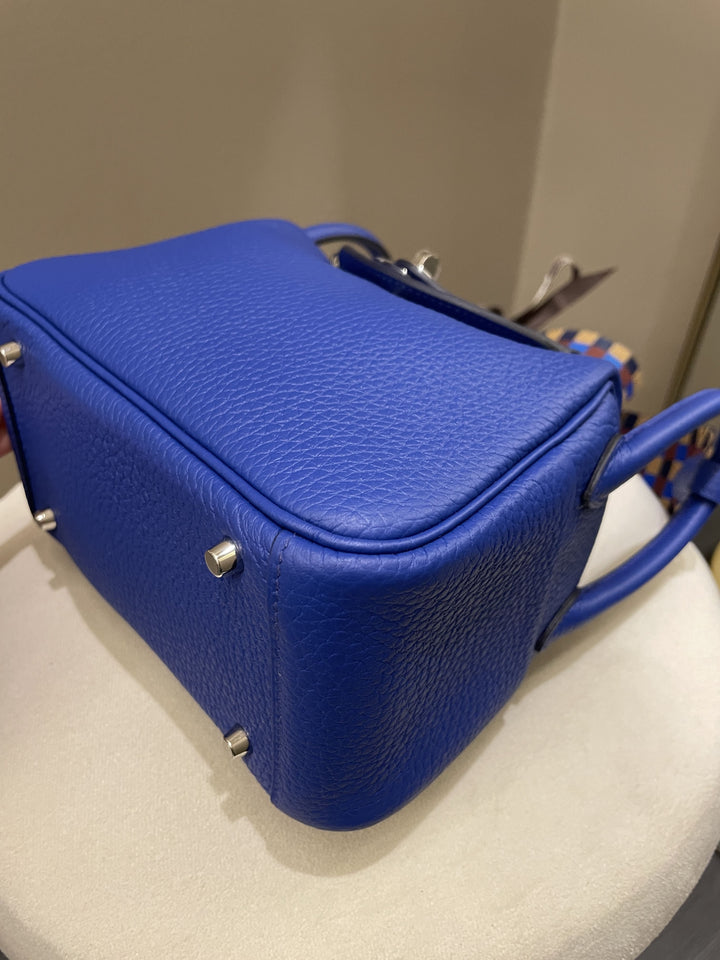 Top quality Hermes Mini Lindy Blue Royal Clemence