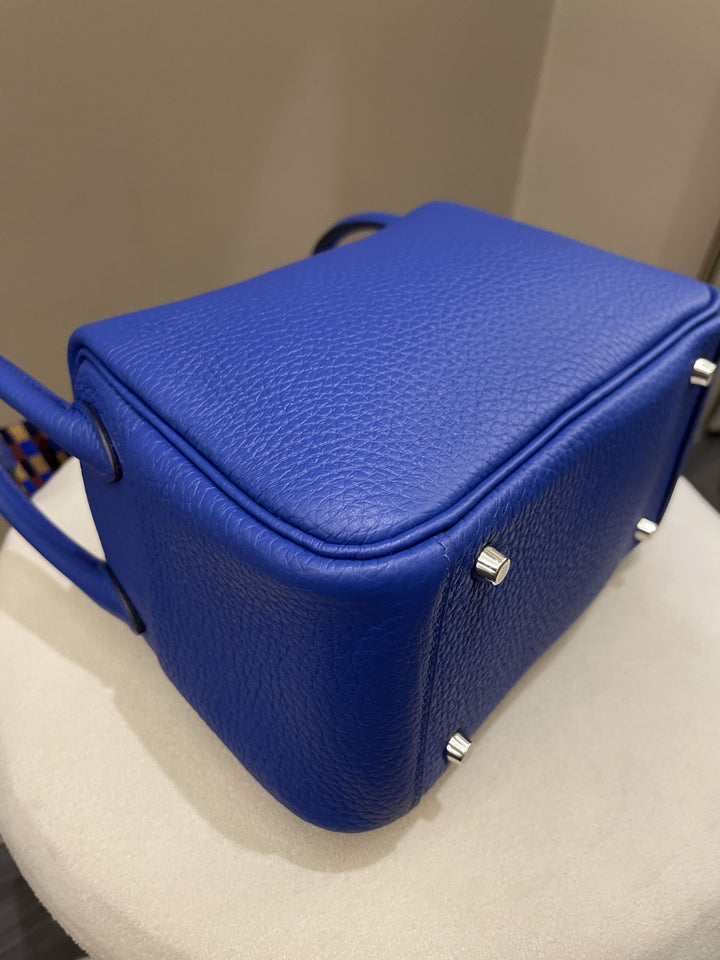 Top quality Hermes Mini Lindy Blue Royal Clemence