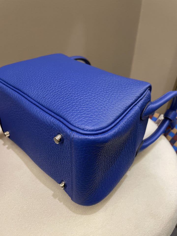 Top quality Hermes Mini Lindy Blue Royal Clemence