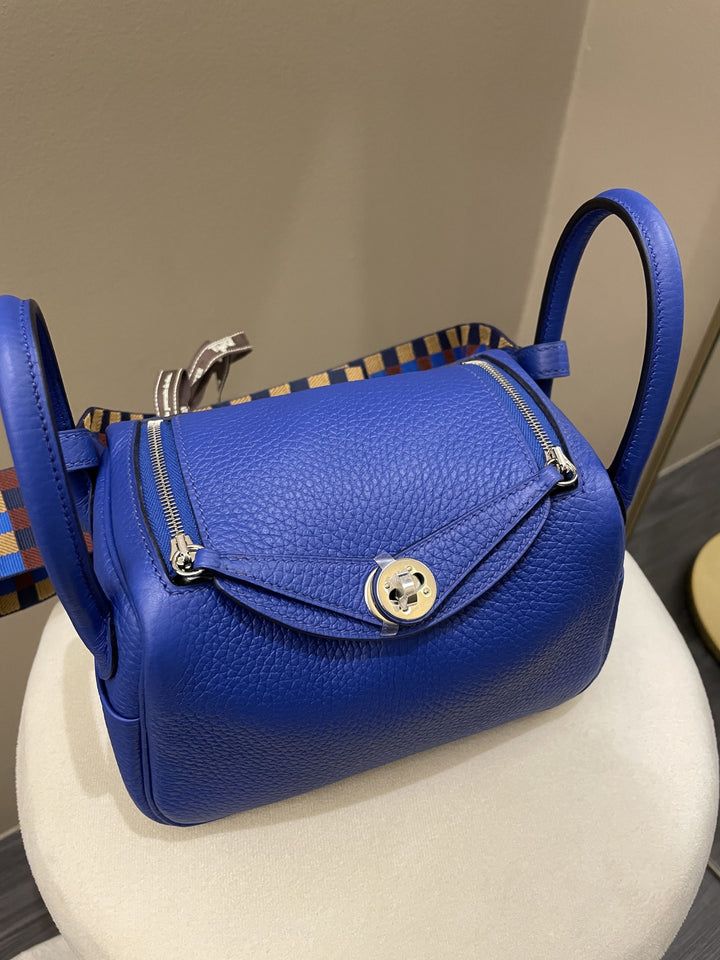 Top quality Hermes Mini Lindy Blue Royal Clemence