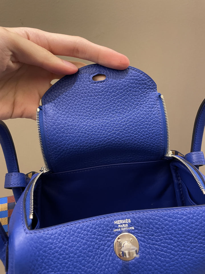 Top quality Hermes Mini Lindy Blue Royal Clemence