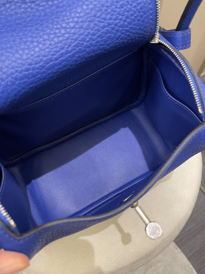 Top quality Hermes Mini Lindy Blue Royal Clemence