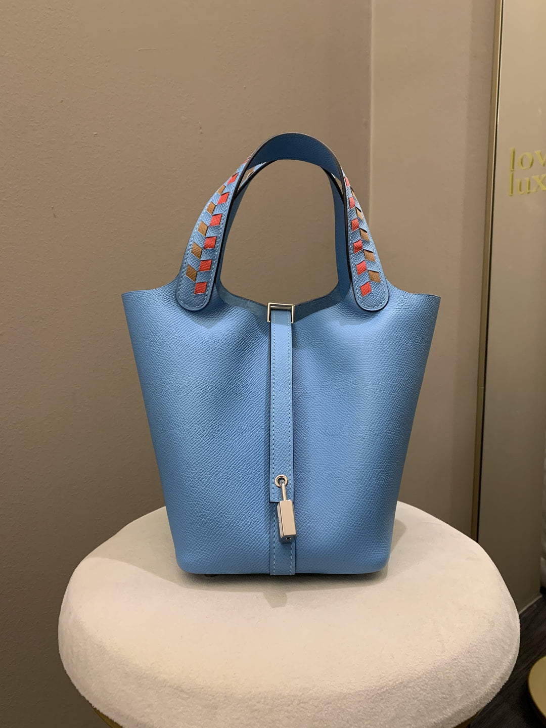 Top quality Hermes Picotin Tressage 18 Blue Nord Epsom