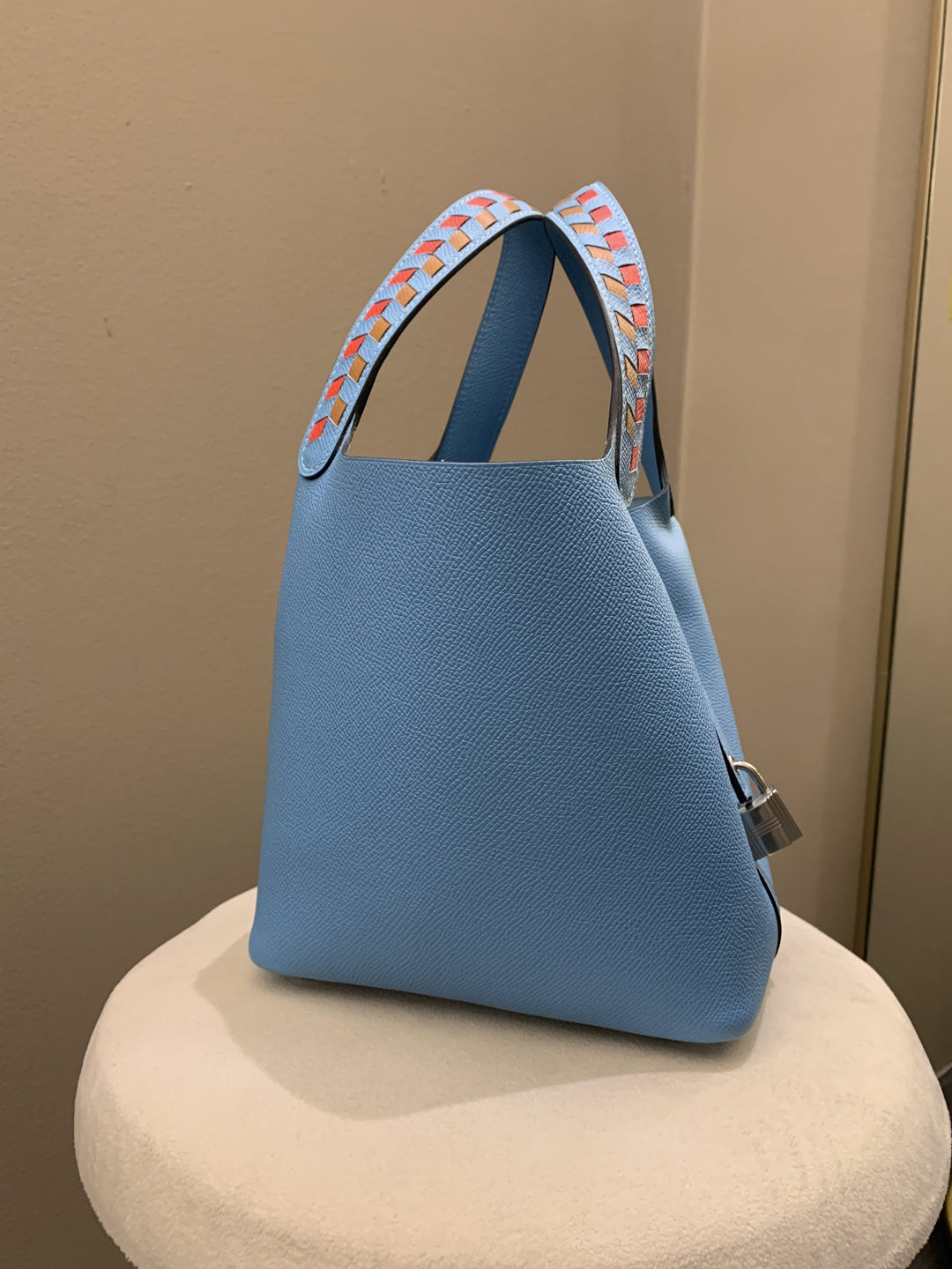 Top quality Hermes Picotin Tressage 18 Blue Nord Epsom