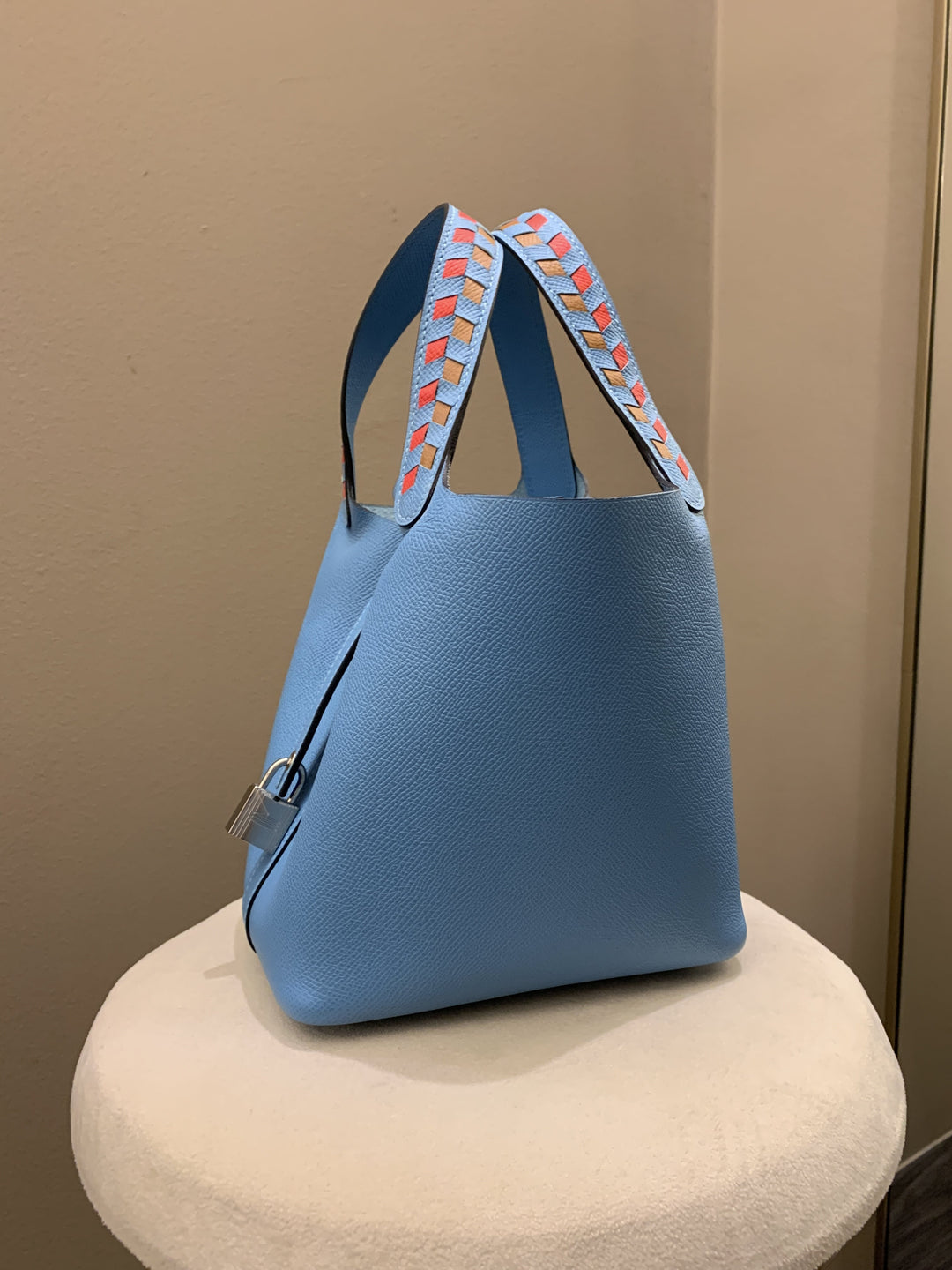 Top quality Hermes Picotin Tressage 18 Blue Nord Epsom