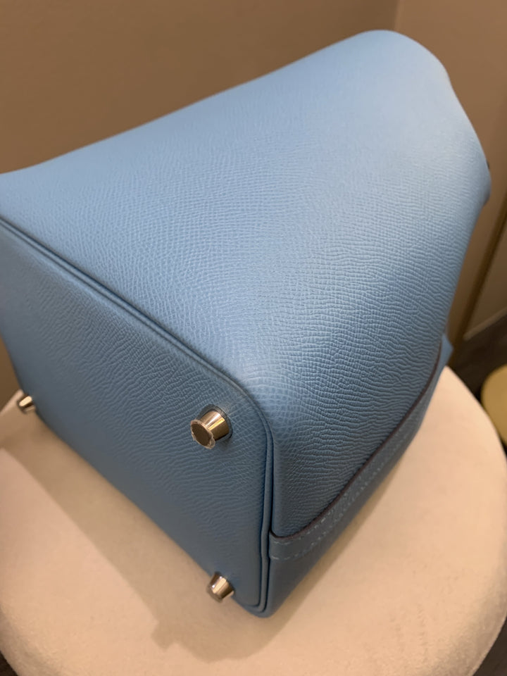 Top quality Hermes Picotin Tressage 18 Blue Nord Epsom