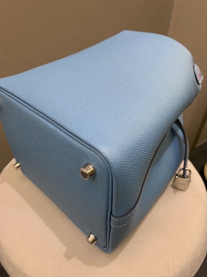 Top quality Hermes Picotin Tressage 18 Blue Nord Epsom