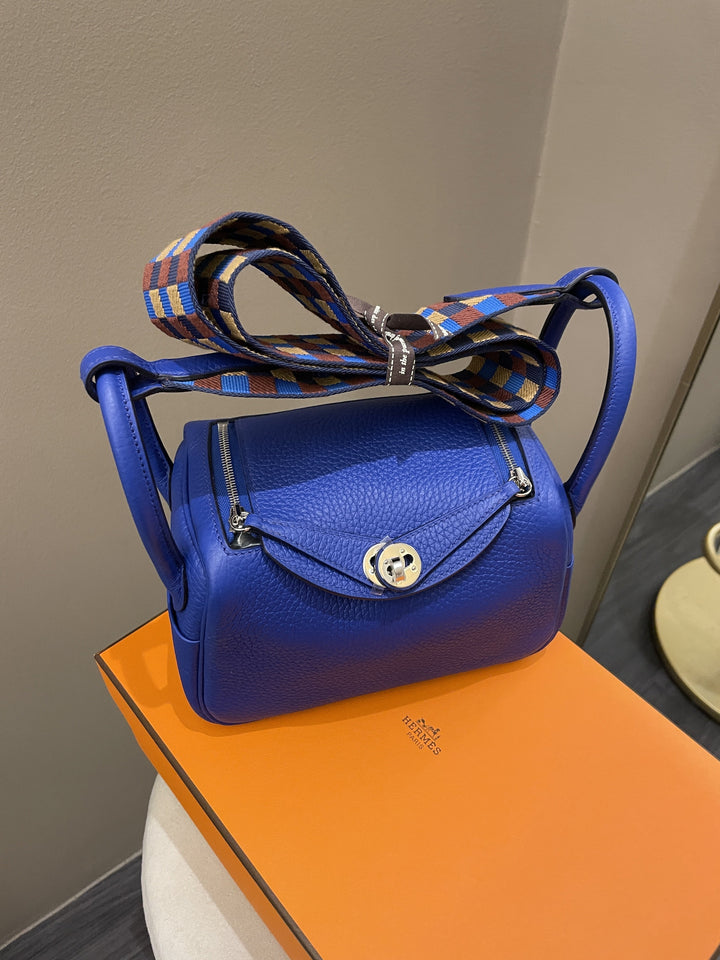 Top quality Hermes Mini Lindy Blue Royal Clemence