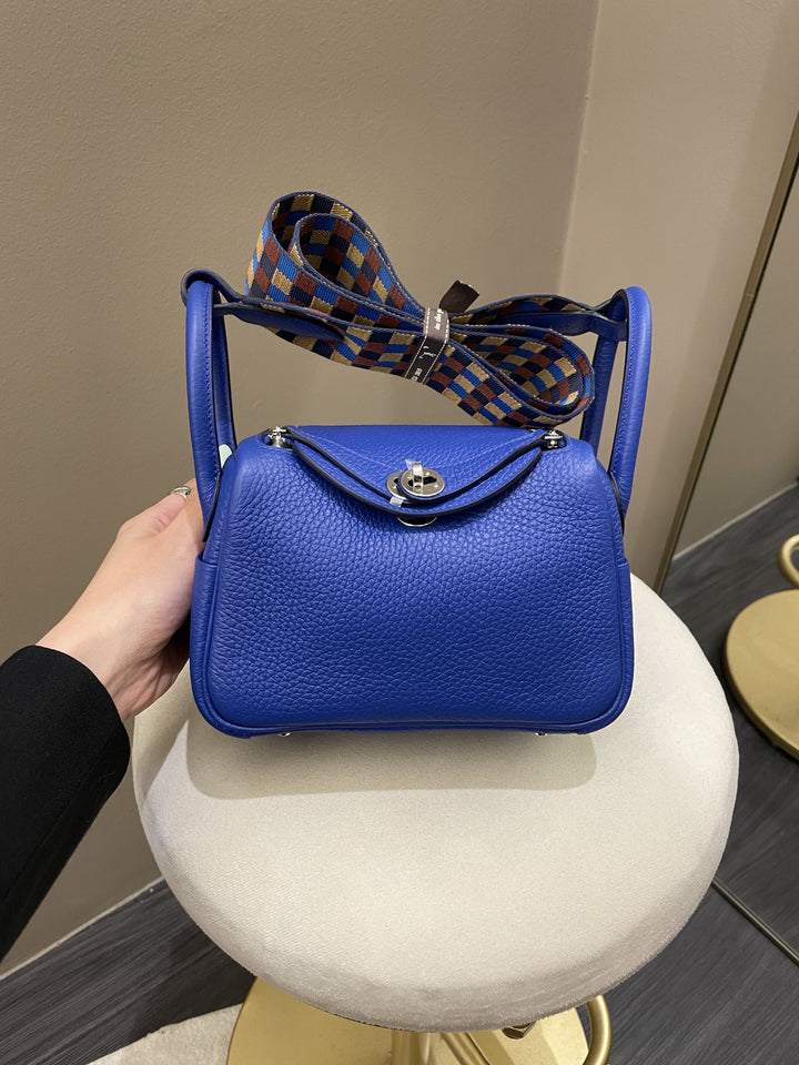 Top quality Hermes Mini Lindy Blue Royal Clemence