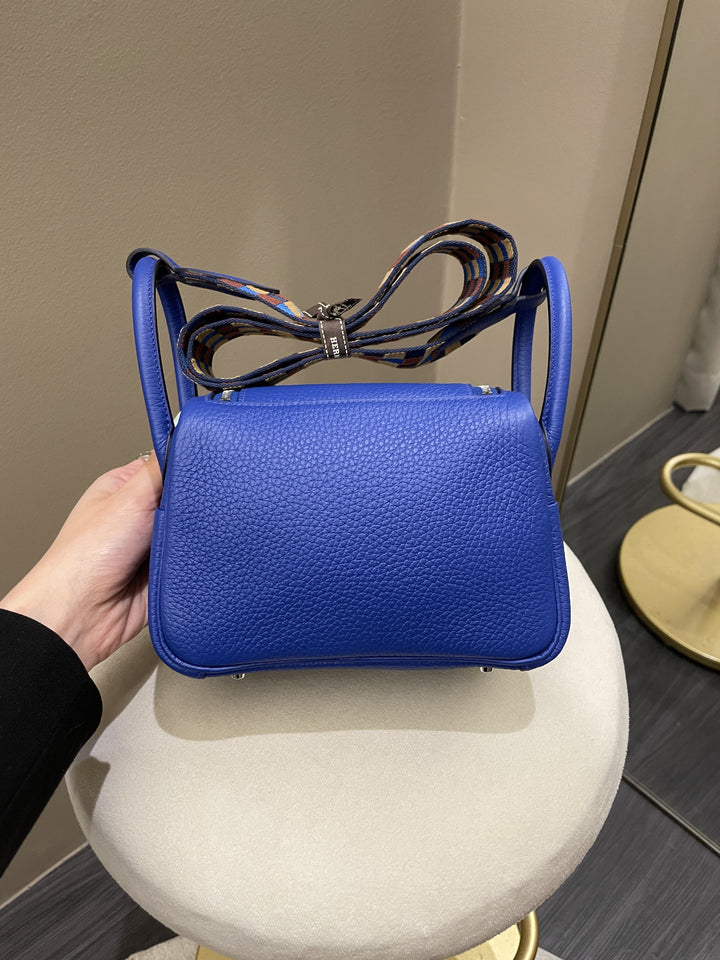 Top quality Hermes Mini Lindy Blue Royal Clemence