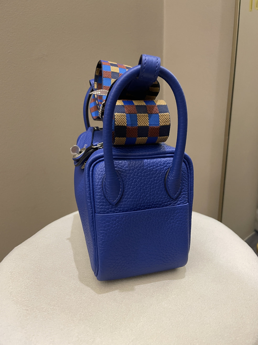 Top quality Hermes Mini Lindy Blue Royal Clemence