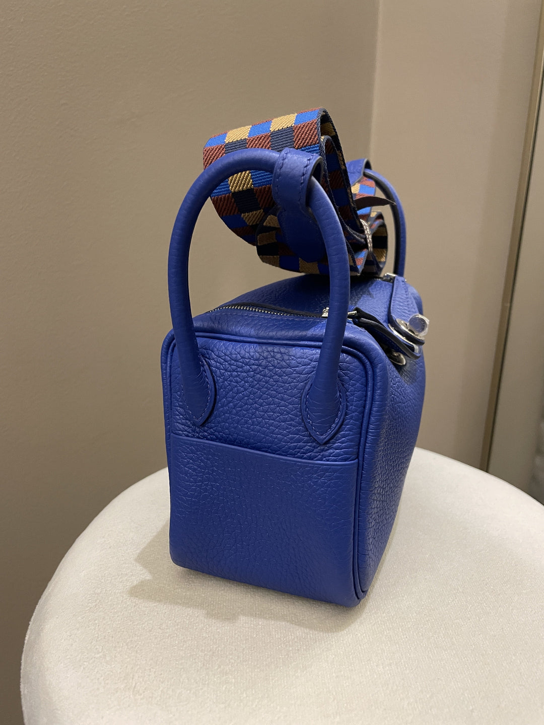 Top quality Hermes Mini Lindy Blue Royal Clemence